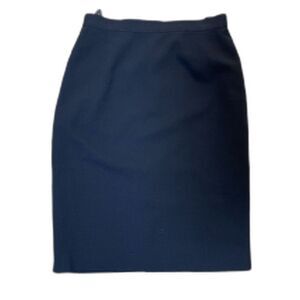 Vintage Salvatore Ferragamo Women's Navy Blue Wool Pencil Skirt Size 8 US